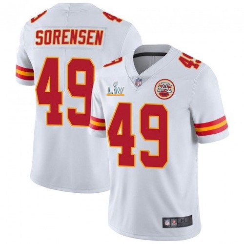 Men's Kansas City Chiefs #49 Daniel Sorensen White 2021 Super Bowl LV Limited Stitched NFL Jersey